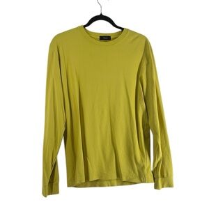 Theory Ryder relay jersey long sleeve Crewneck Top yellow luxury sz sm